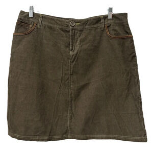 Boden Brown Corduroy Skirt Size 18 L Tall Knee Length A Line